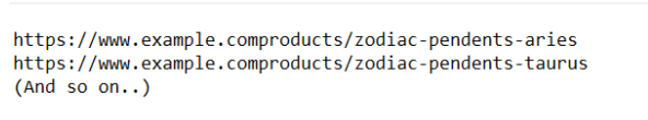 similar product with multiple urls